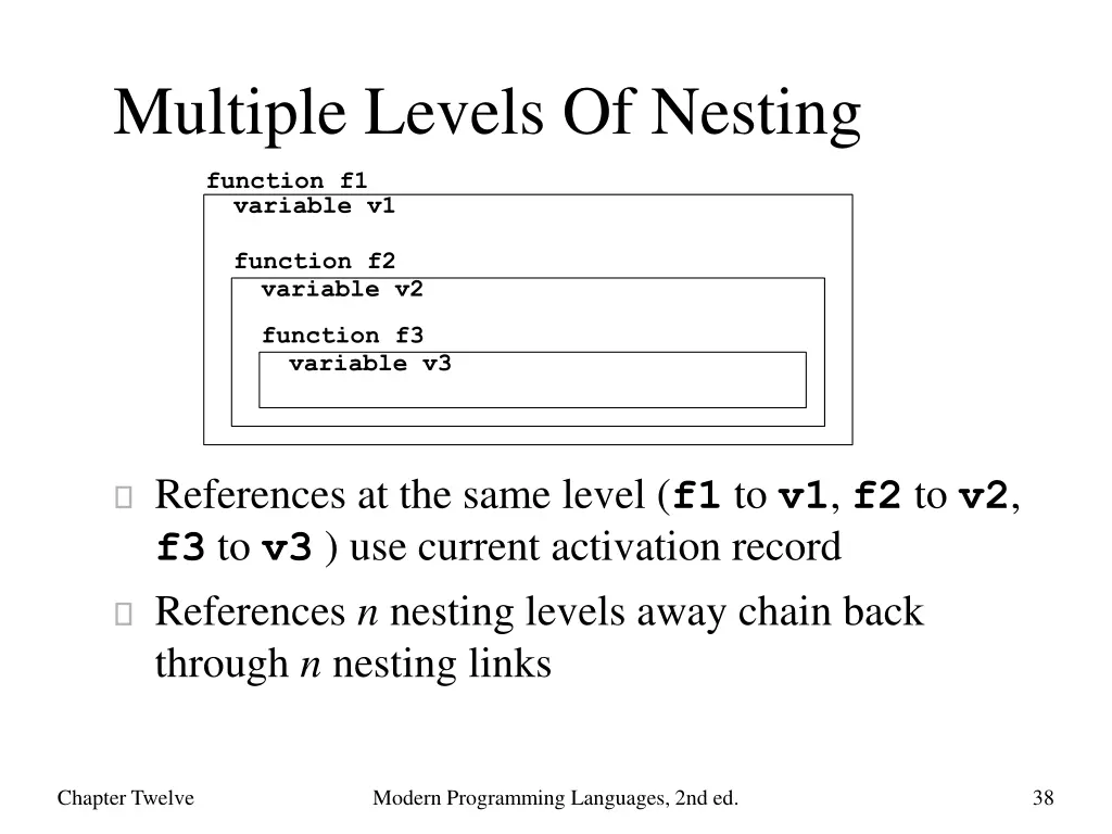multiple levels of nesting