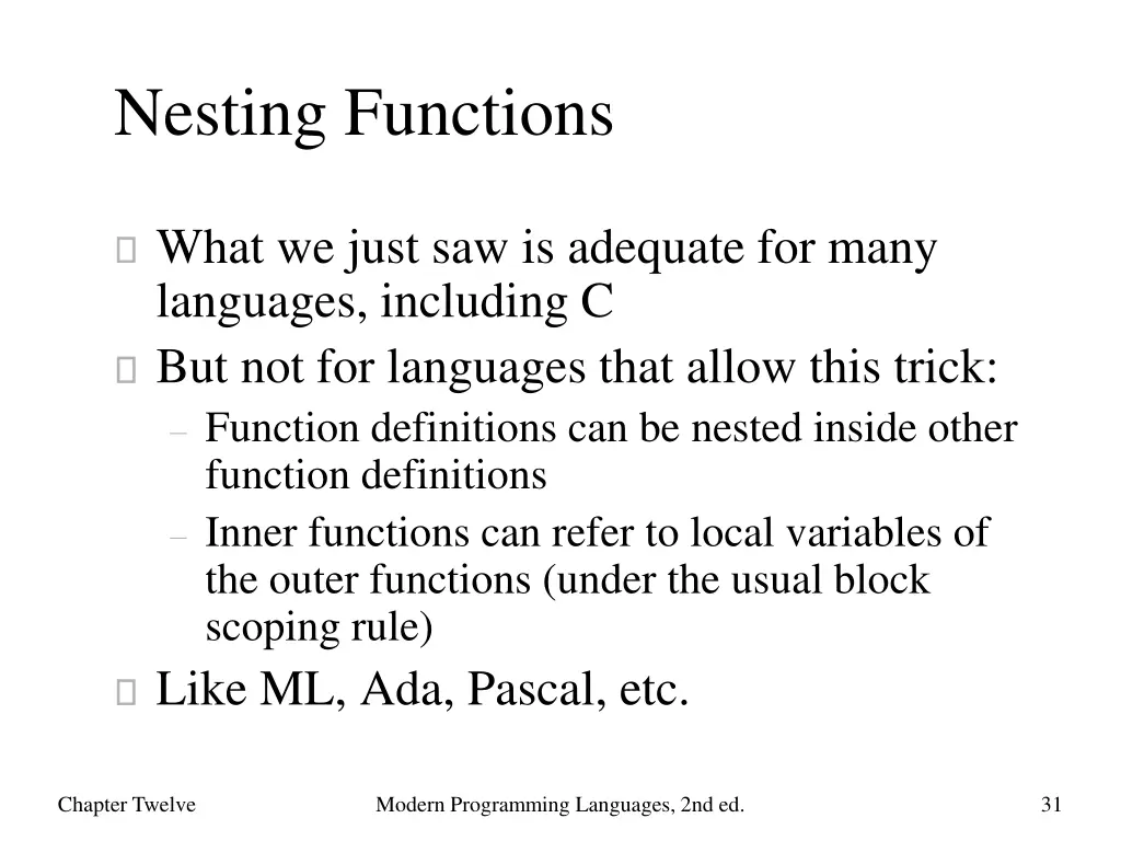 nesting functions