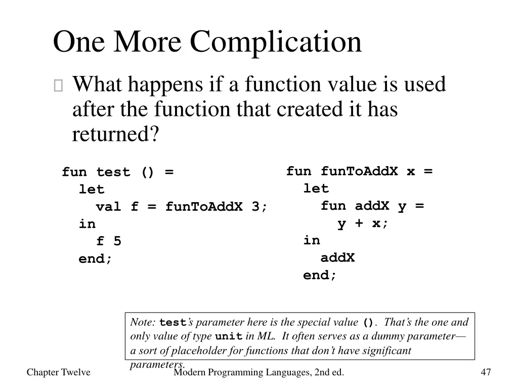 one more complication
