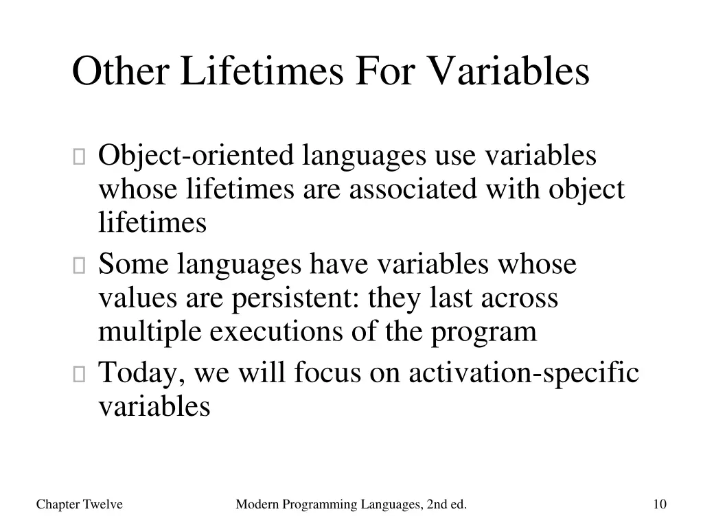 other lifetimes for variables 1
