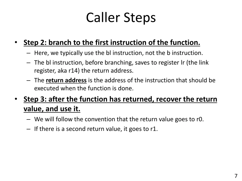 caller steps 1