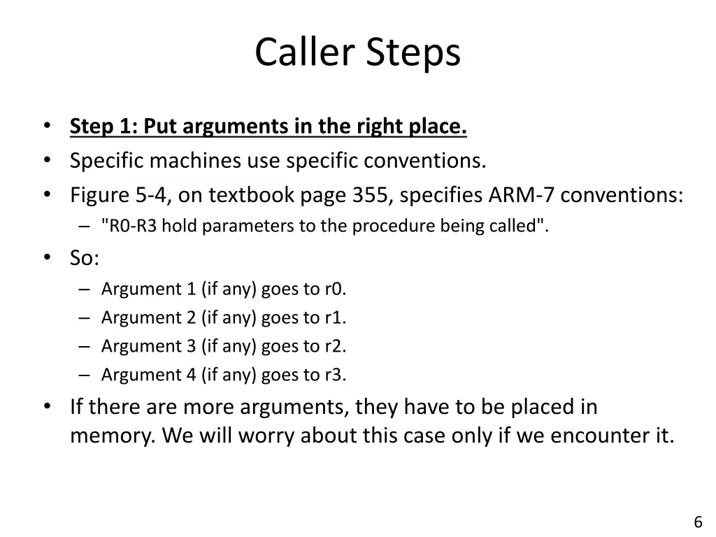 caller steps