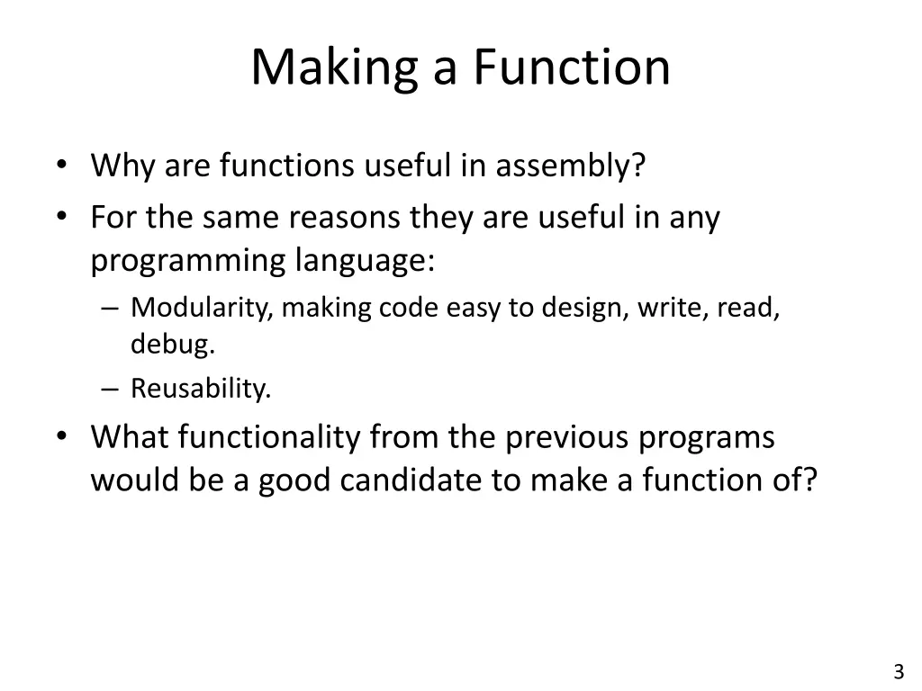 making a function 1