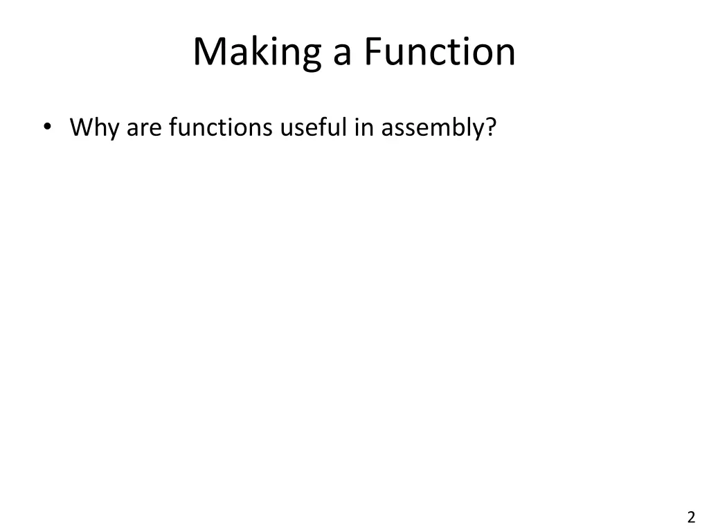 making a function