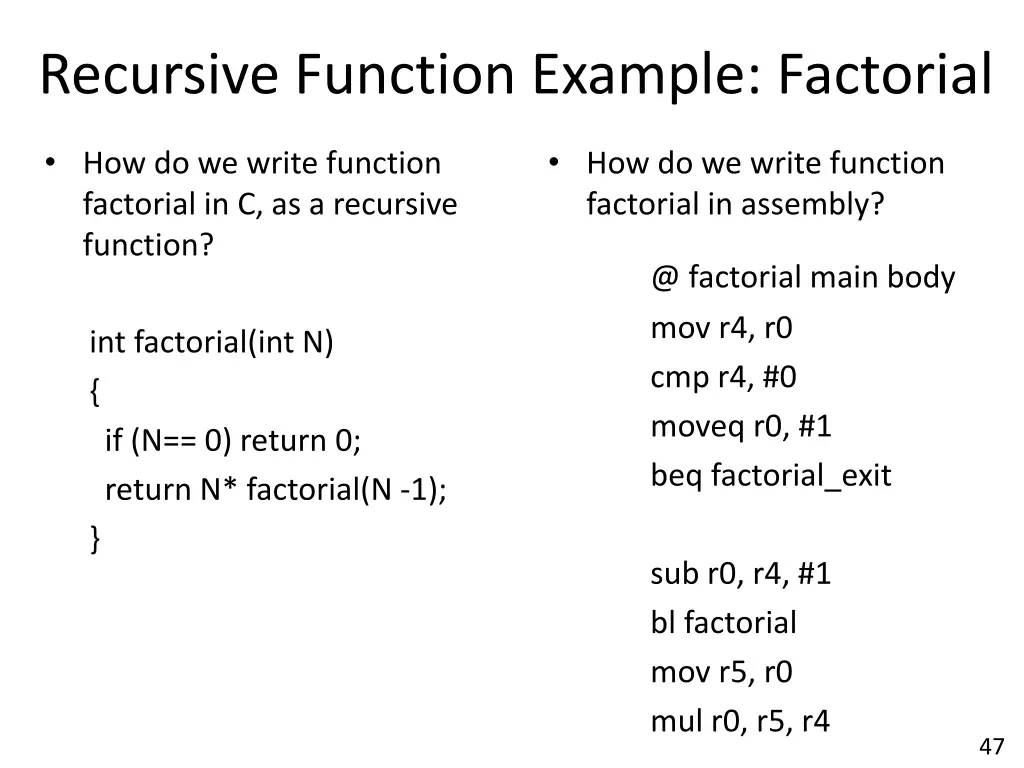 recursive function example factorial 2