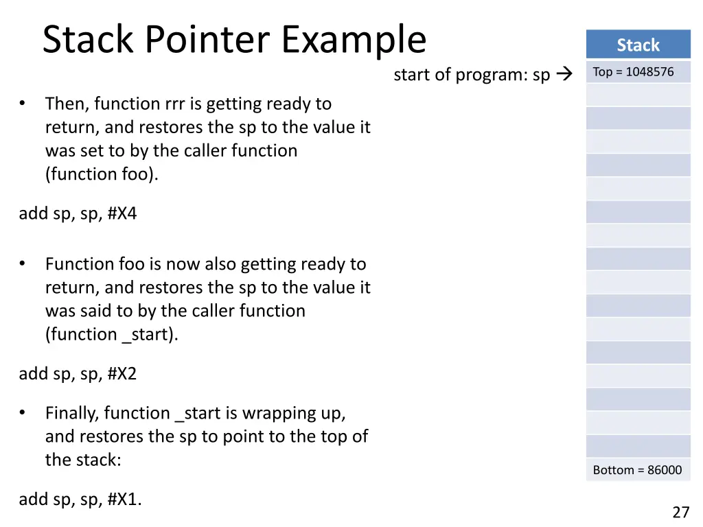 stack pointer example 8