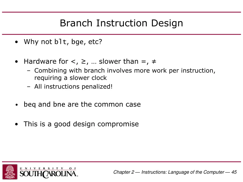 branch instruction design