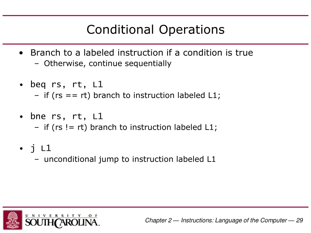 conditional operations