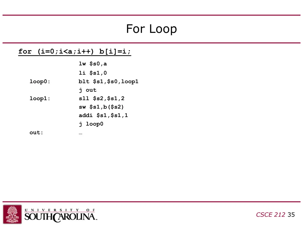 for loop