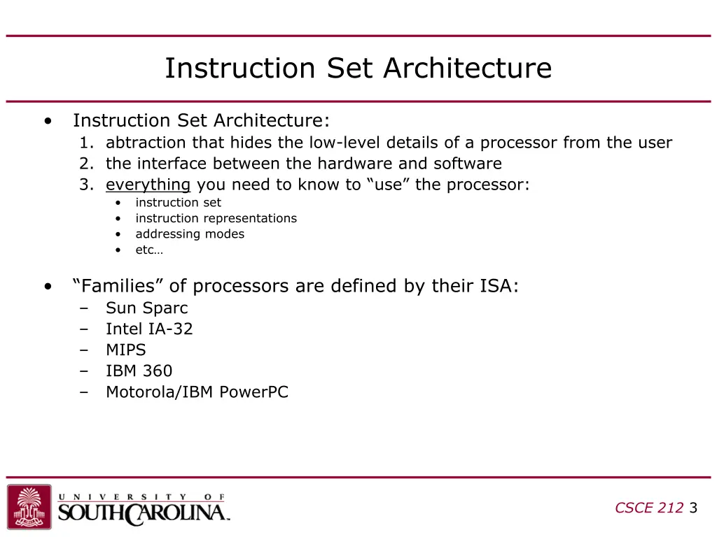 instruction set architecture