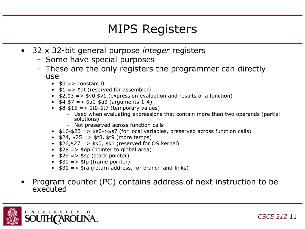 mips registers