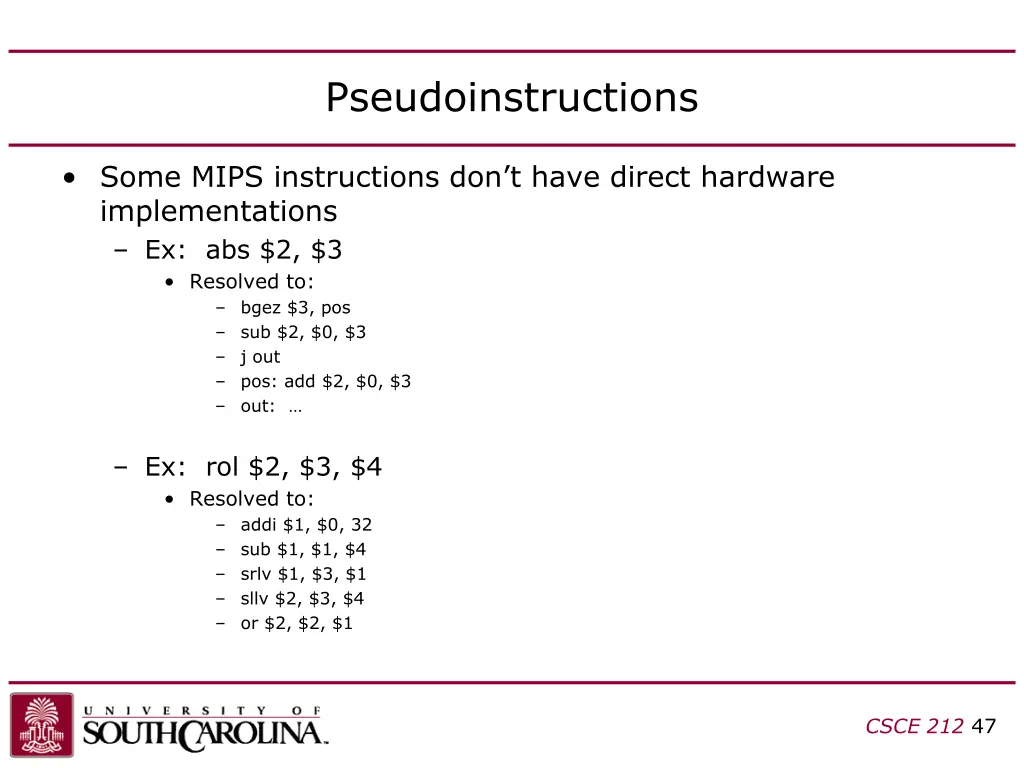 pseudoinstructions
