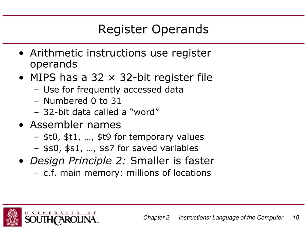 register operands