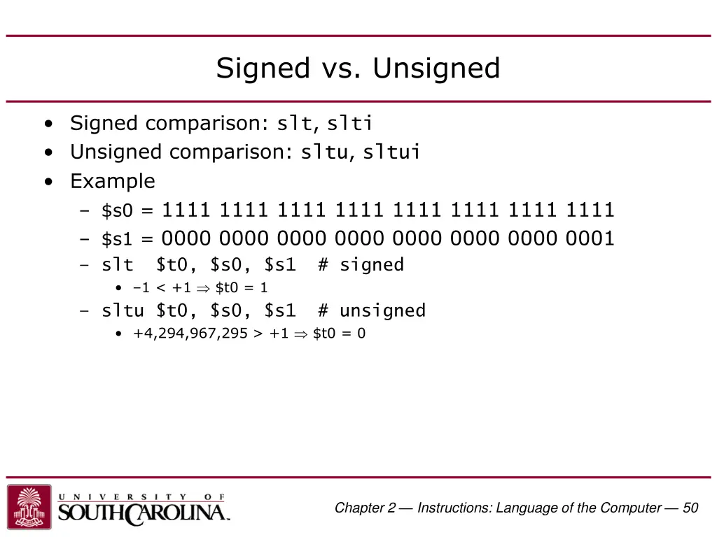 signed vs unsigned