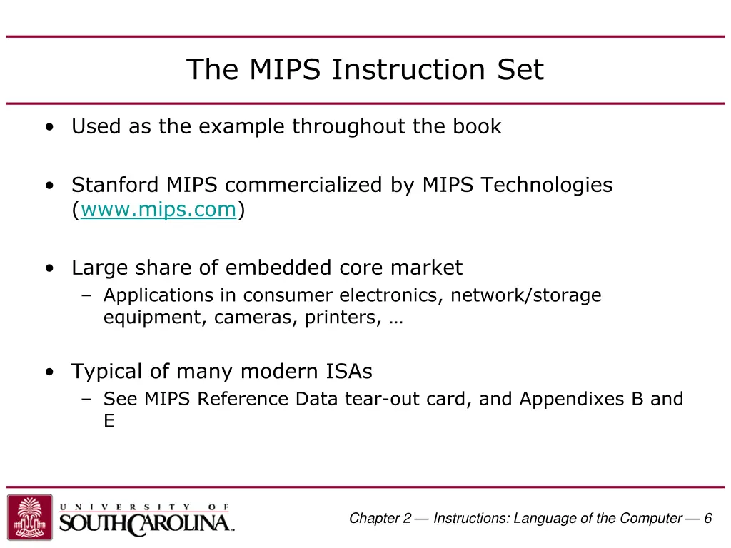 the mips instruction set