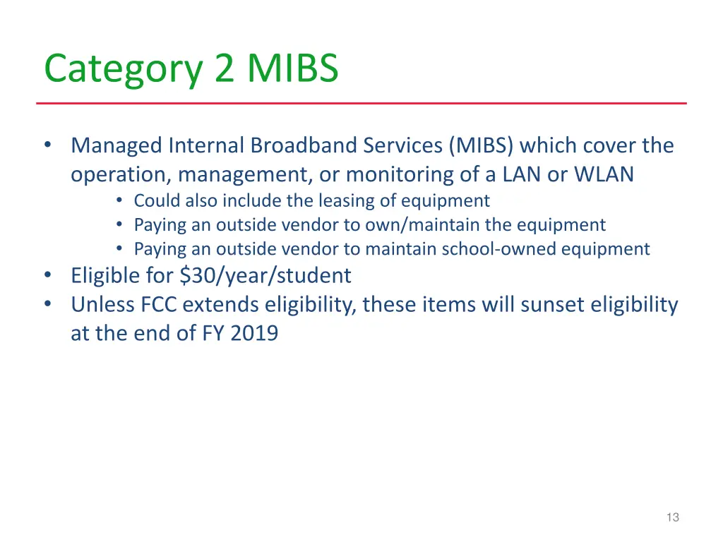 category 2 mibs
