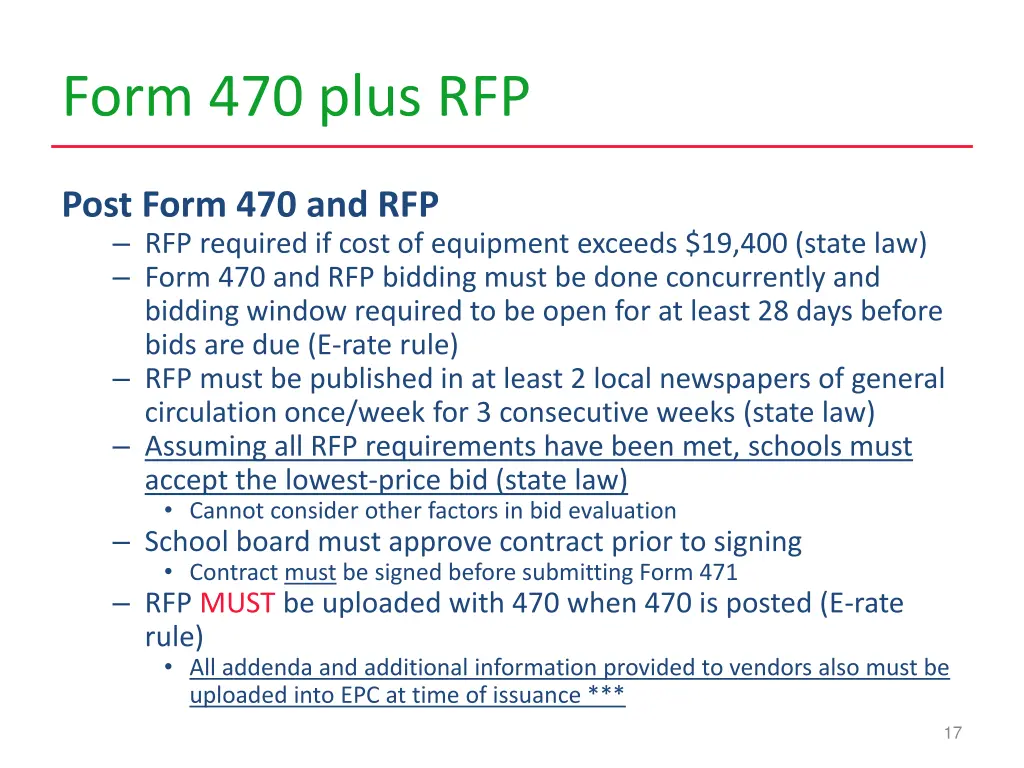 form 470 plus rfp