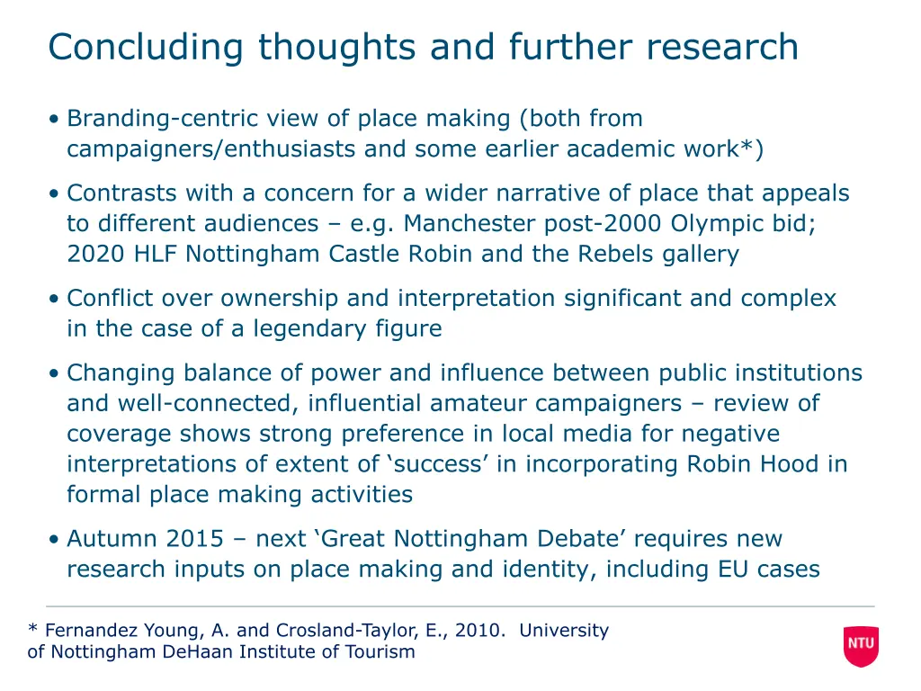 concluding thoughts and further research