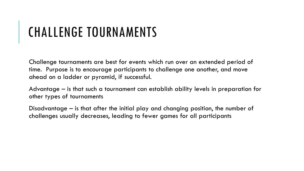 challenge tournaments