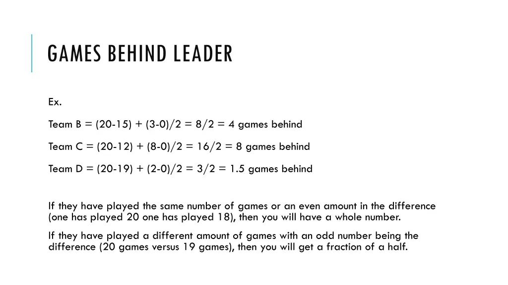 games behind leader 1