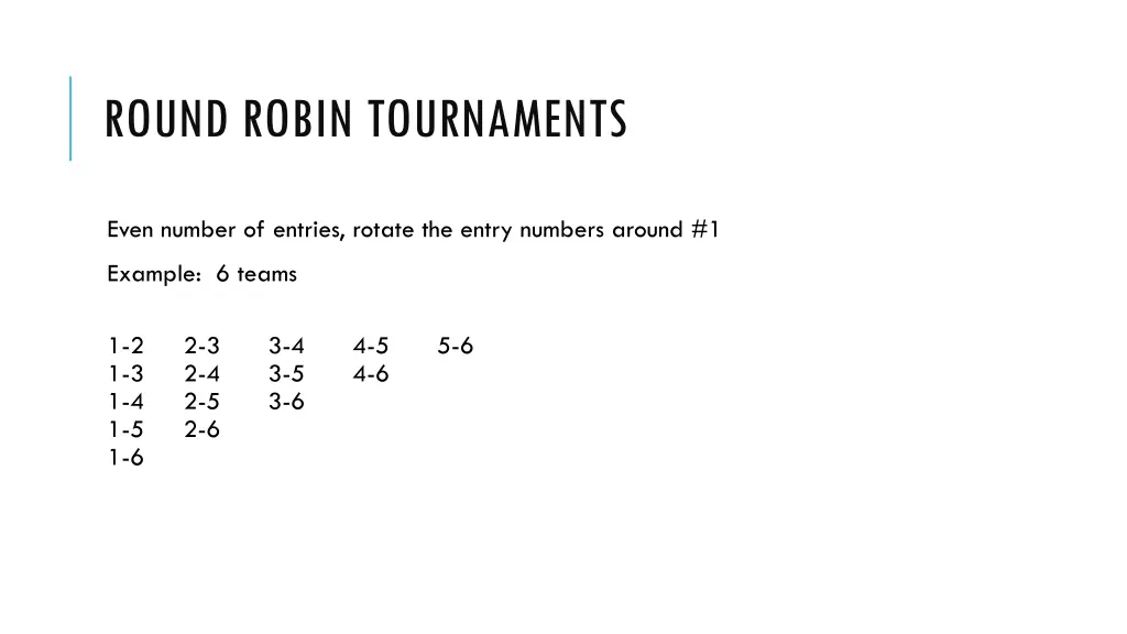 round robin tournaments 2
