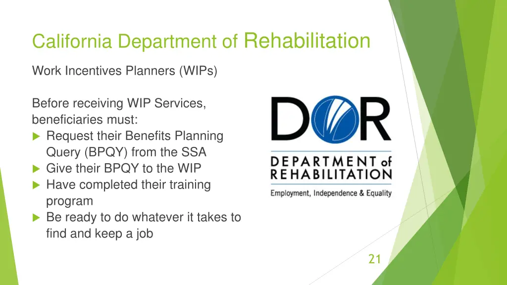 california department of rehabilitation