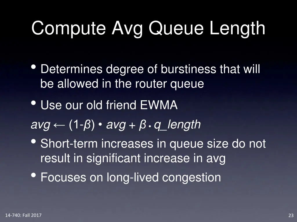 compute avg queue length