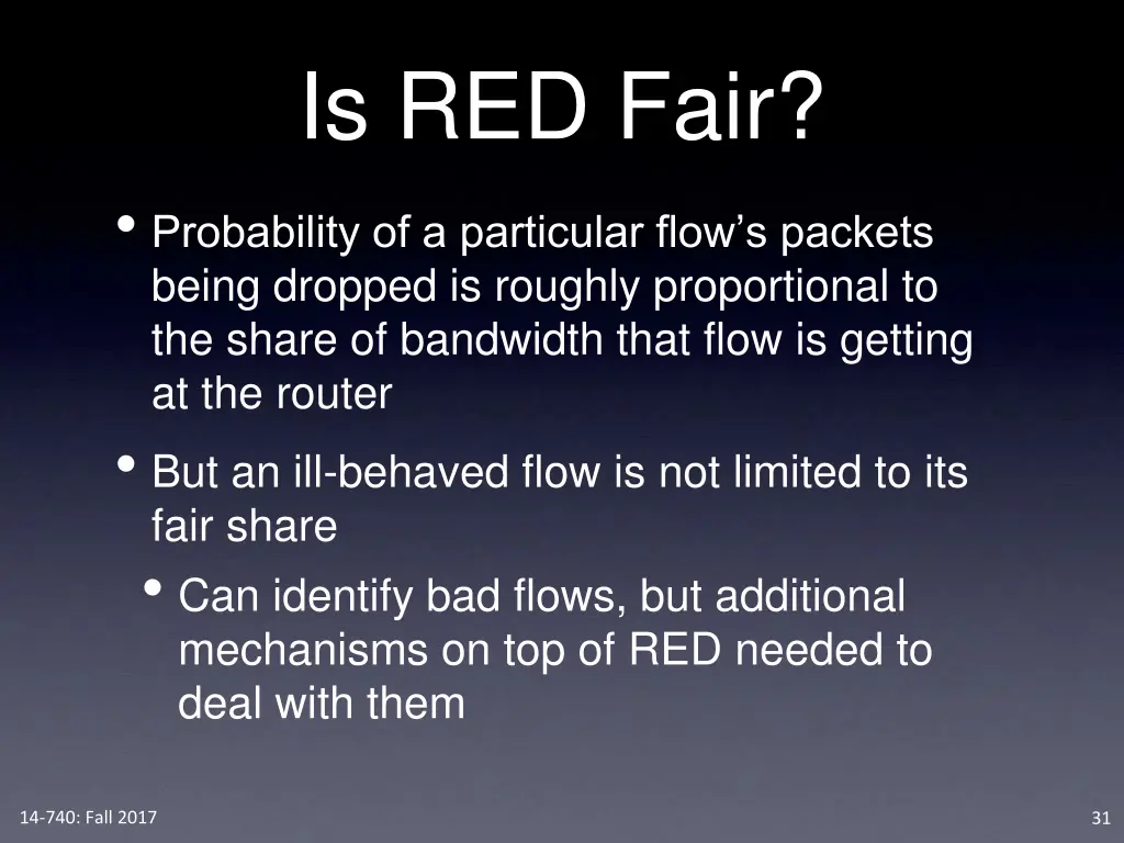 is red fair probability of a particular flow