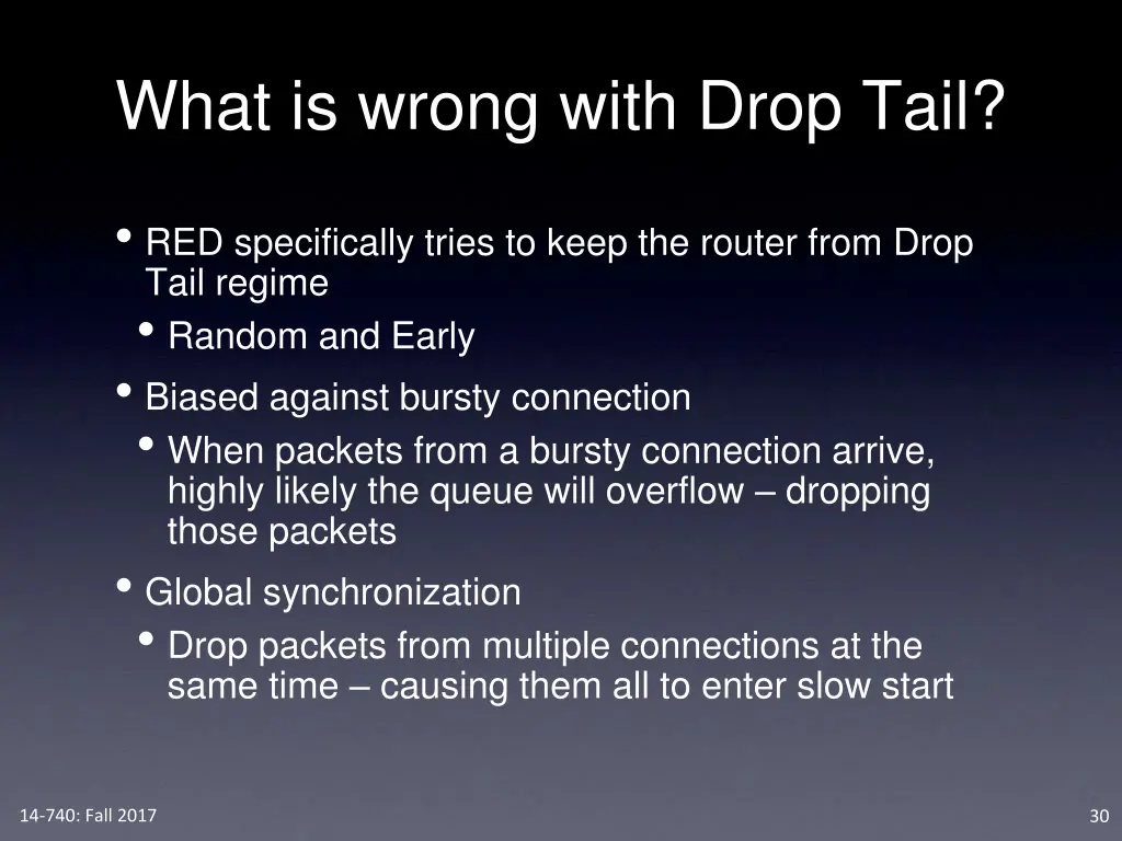 what is wrong with drop tail