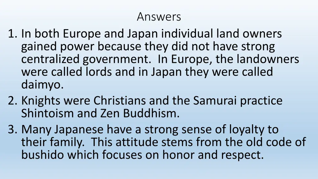 answers
