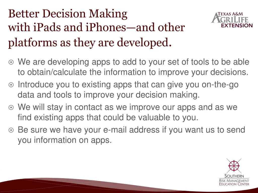 better decision making with ipads and iphones