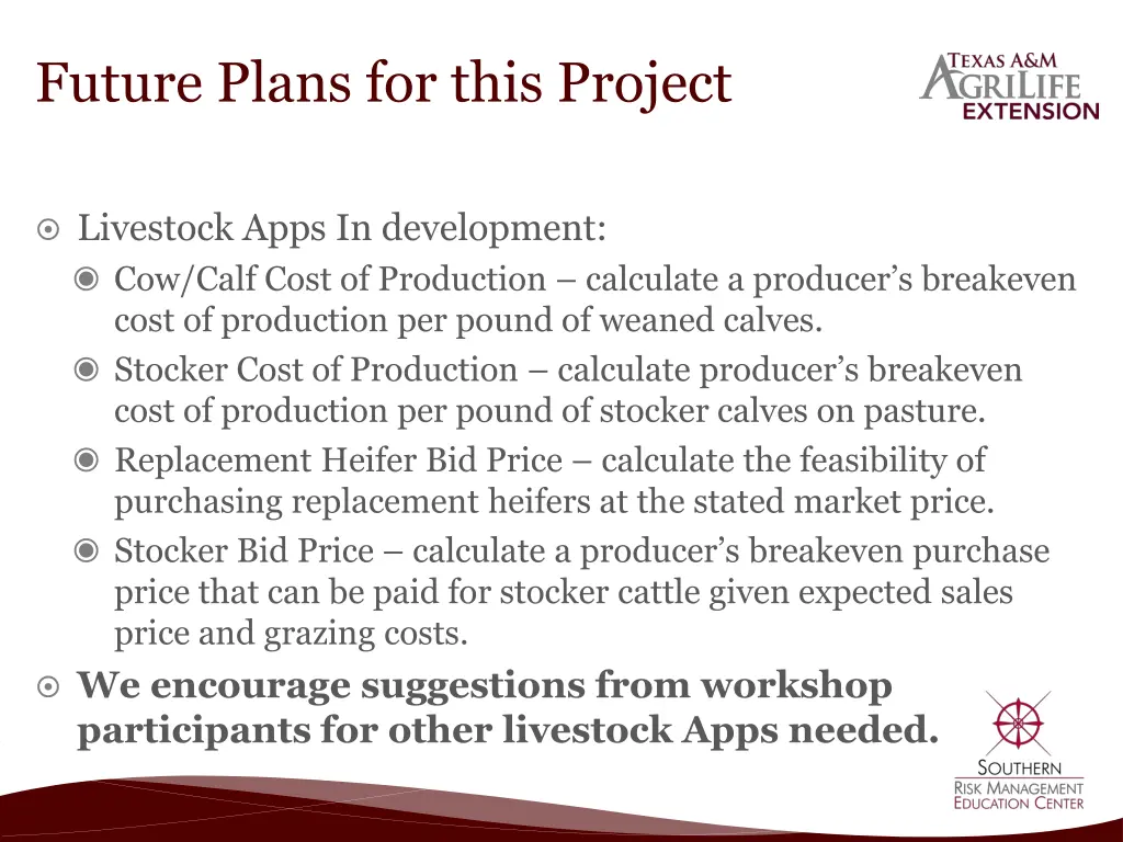 future plans for this project