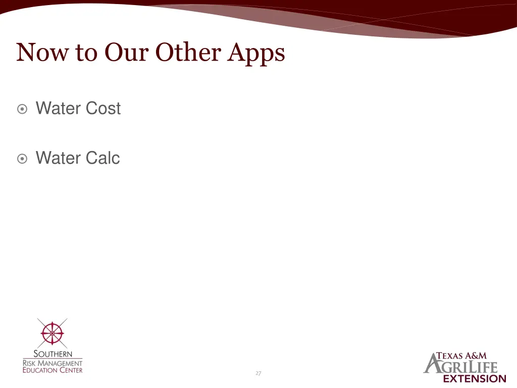 now to our other apps