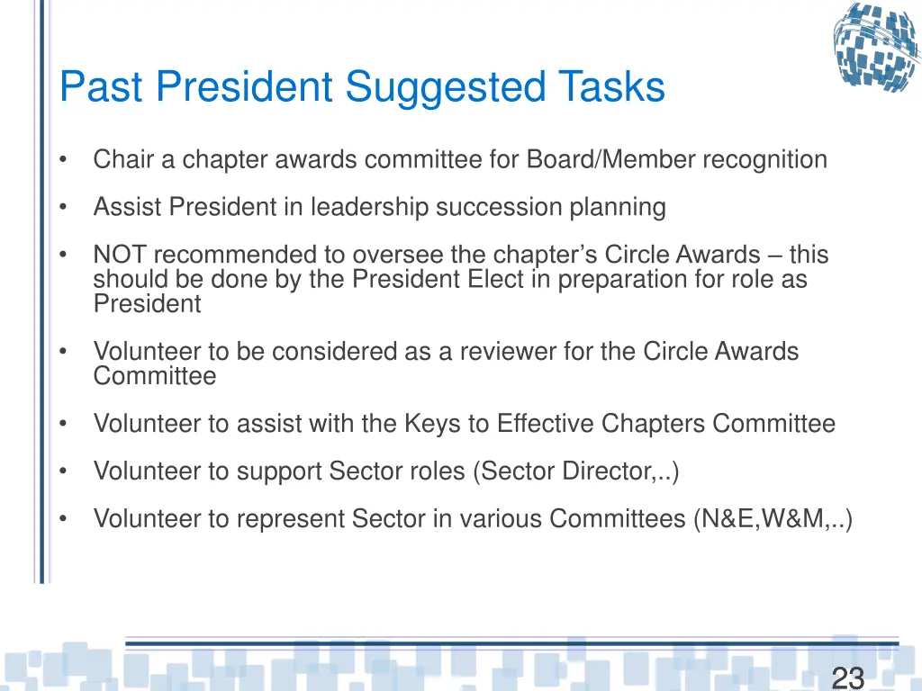 past president suggested tasks