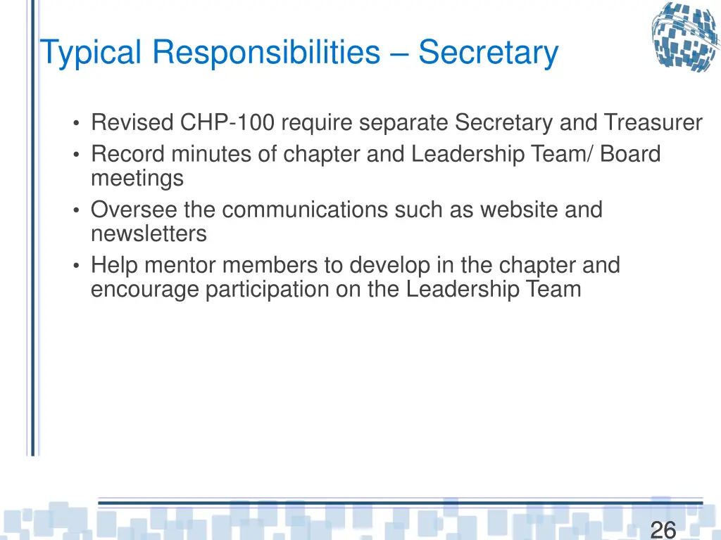 typical responsibilities secretary