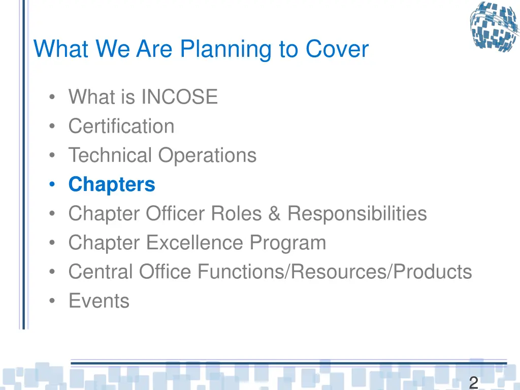what we are planning to cover