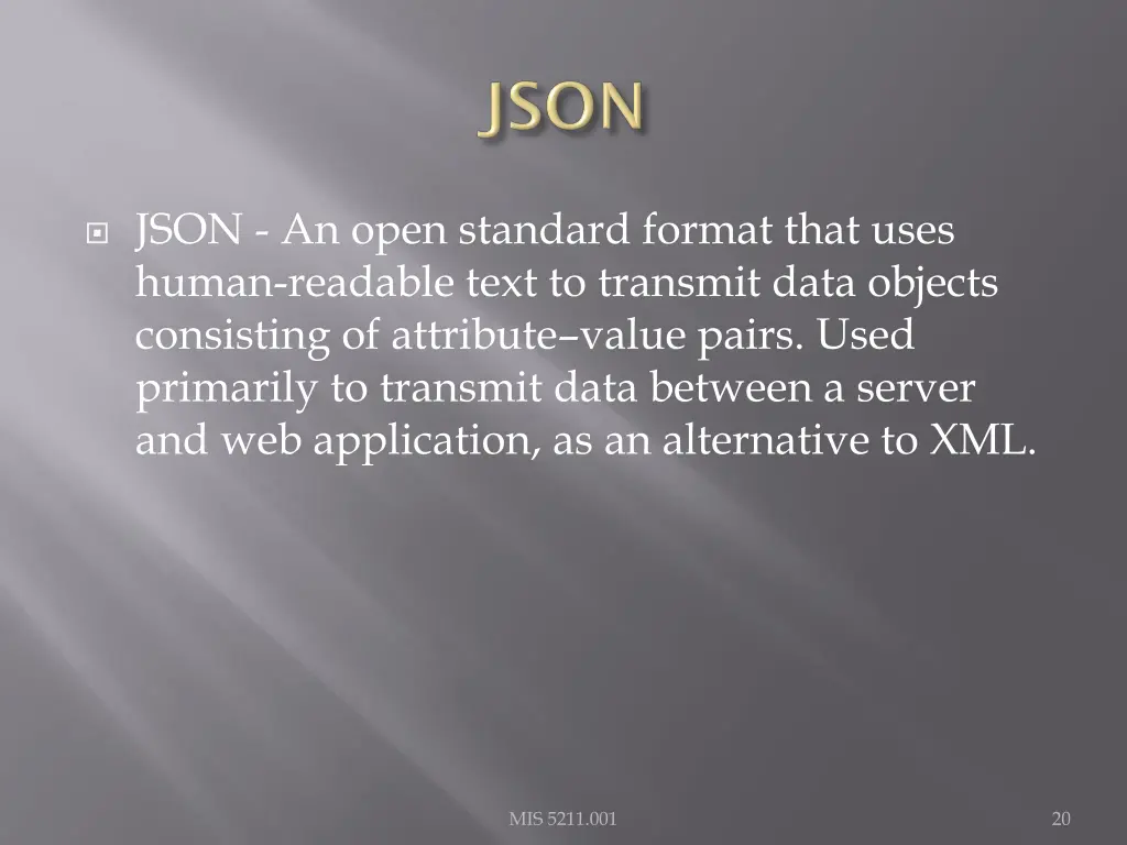 json an open standard format that uses human