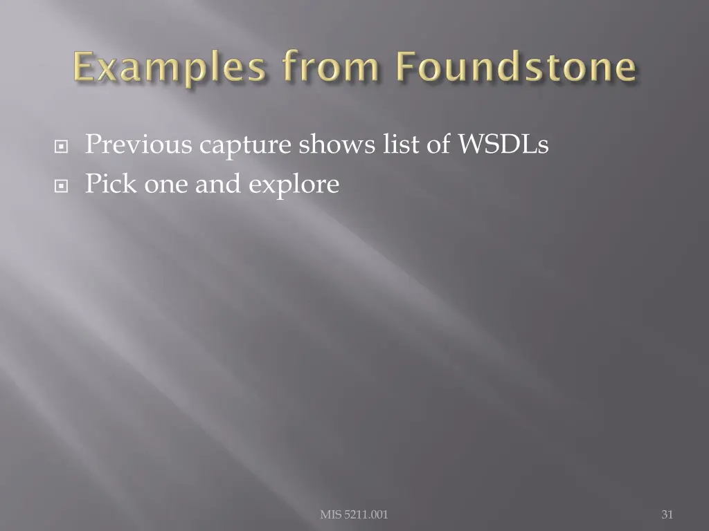 previous capture shows list of wsdls pick