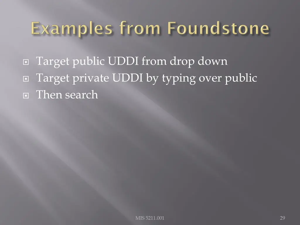 target public uddi from drop down target private