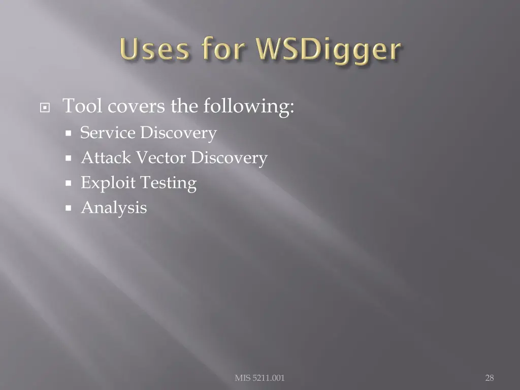 tool covers the following service discovery