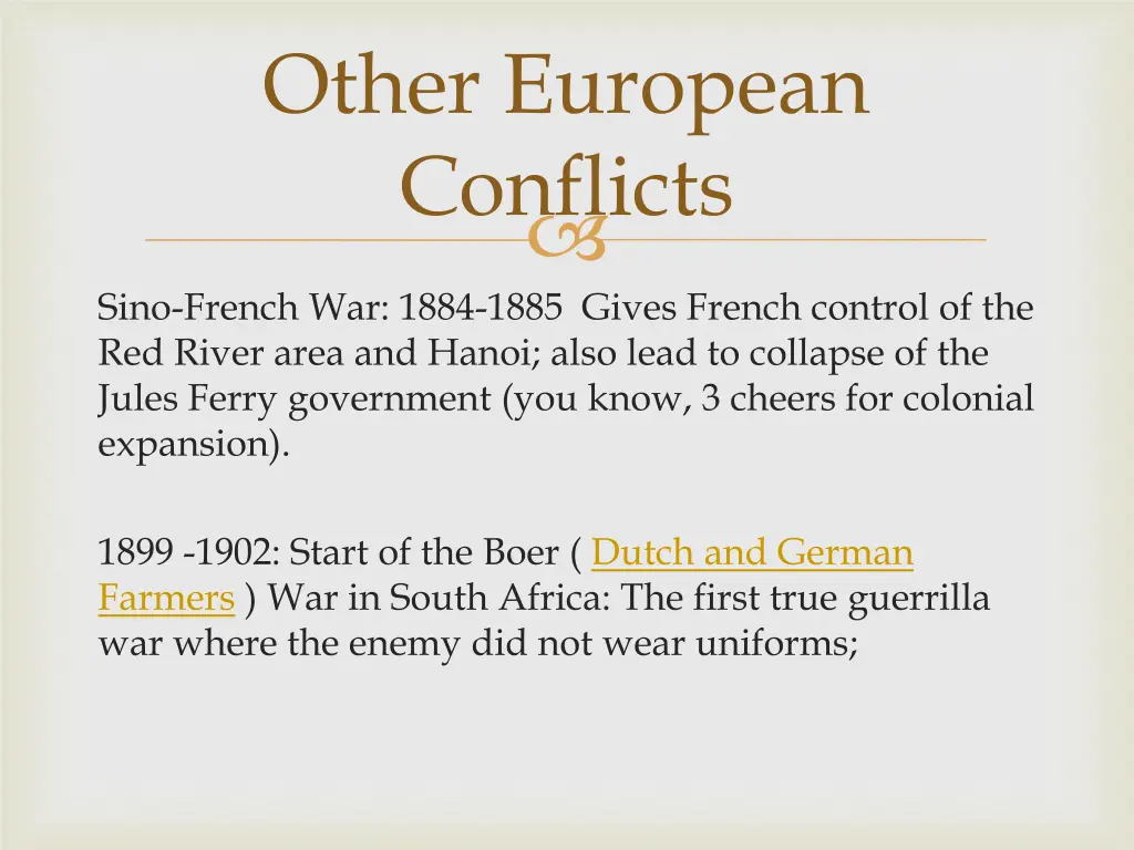 other european conflicts