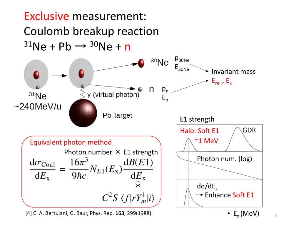 exclusive measurement coulomb breakup reaction