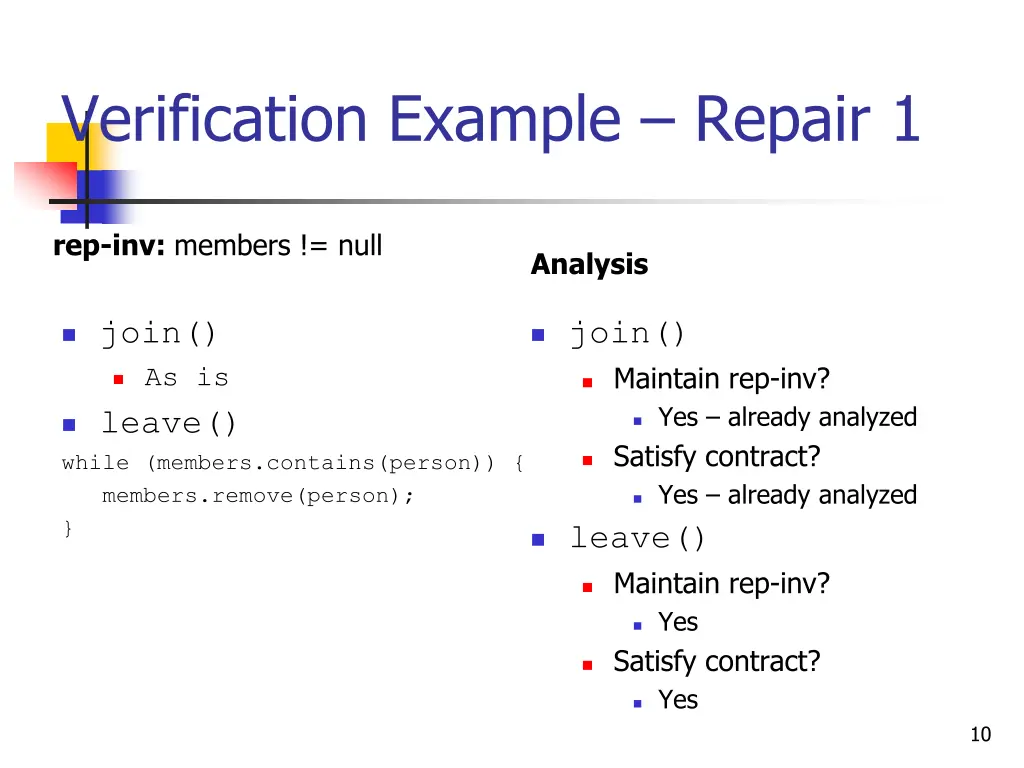 verification example repair 1