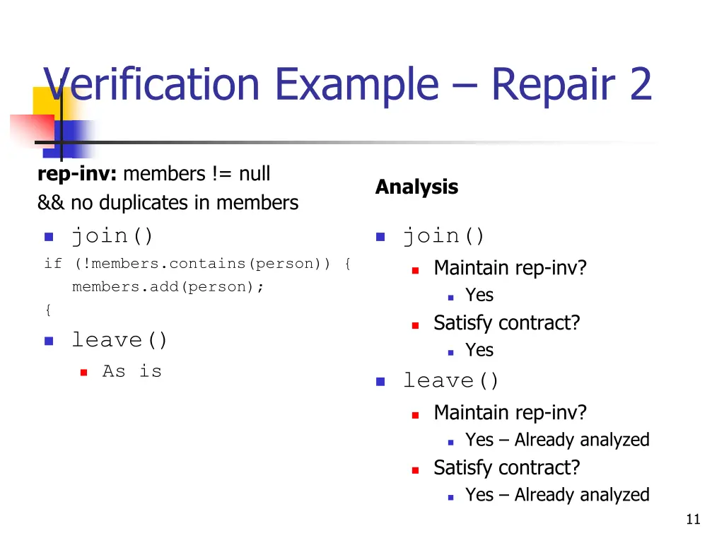 verification example repair 2