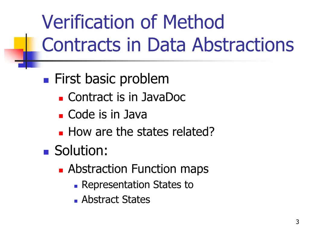 verification of method contracts in data