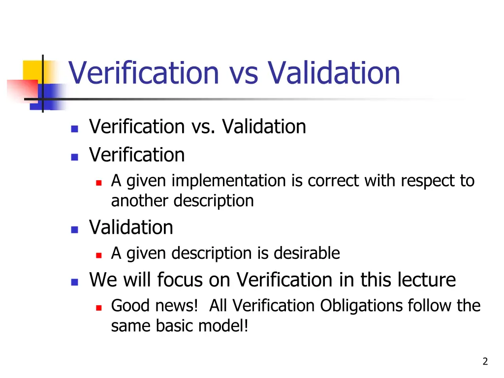 verification vs validation