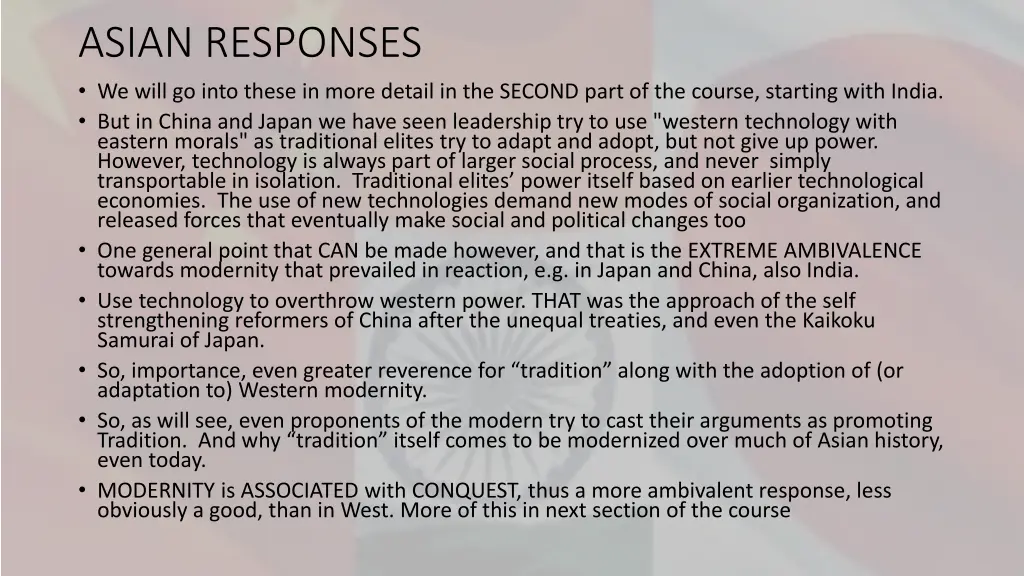 asian responses we will go into these in more