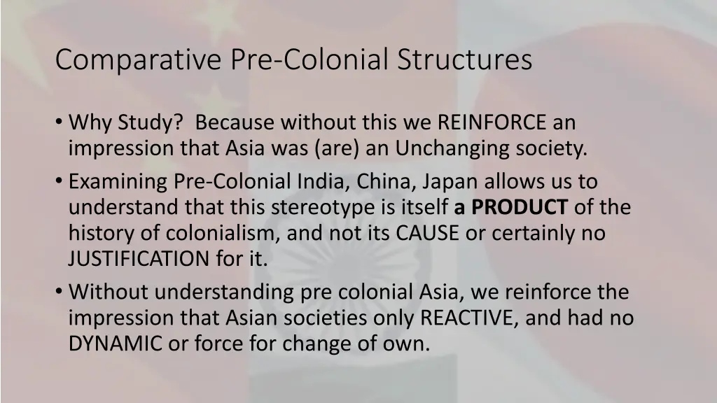 comparative pre colonial structures