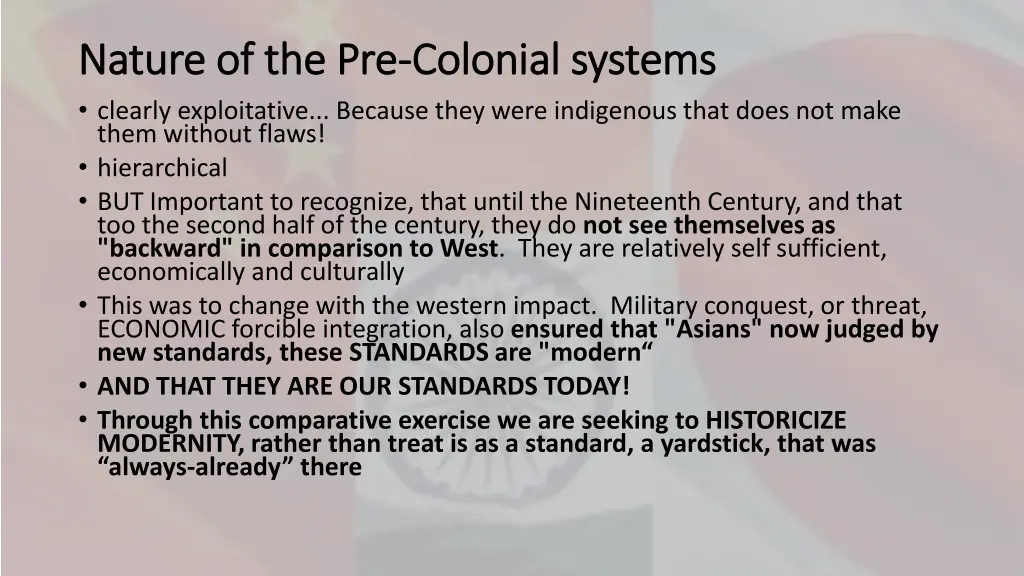 n nature of the pre ature of the pre colonial