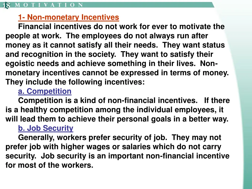 1 non monetary incentives financial incentives